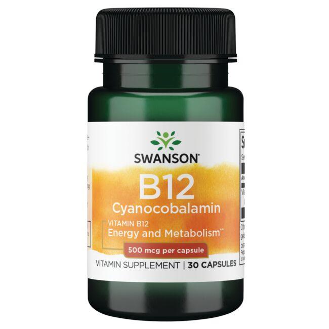 Swanson Premium Vitamin B12 500 mcg 30 Caps