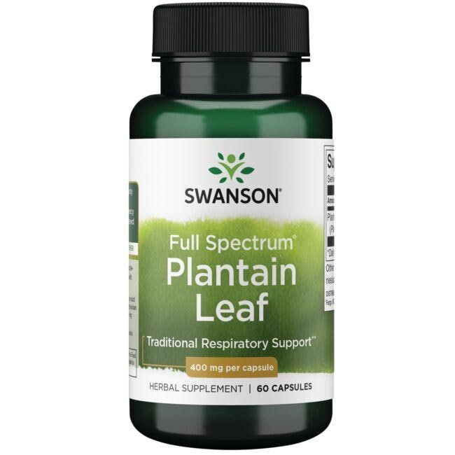 Swanson Premium Full Spectrum Plantain Leaf Vitamin 400 mg 60 Caps