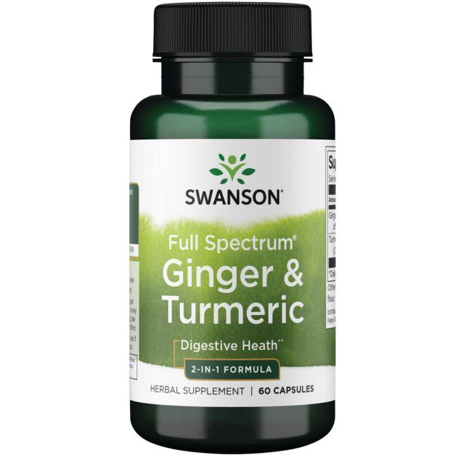 Swanson Premium Full Spectrum Ginger & Turmeric - 2-in-1 Formula Vitamin 60 Caps