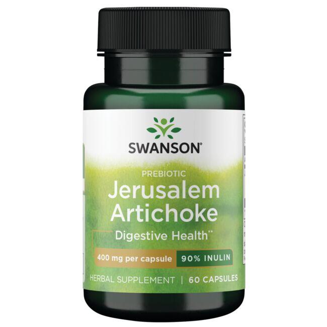 Swanson Premium Prebiotic Jerusalem Artichoke - 90% Inulin Vitamin 400 mg 60 Caps