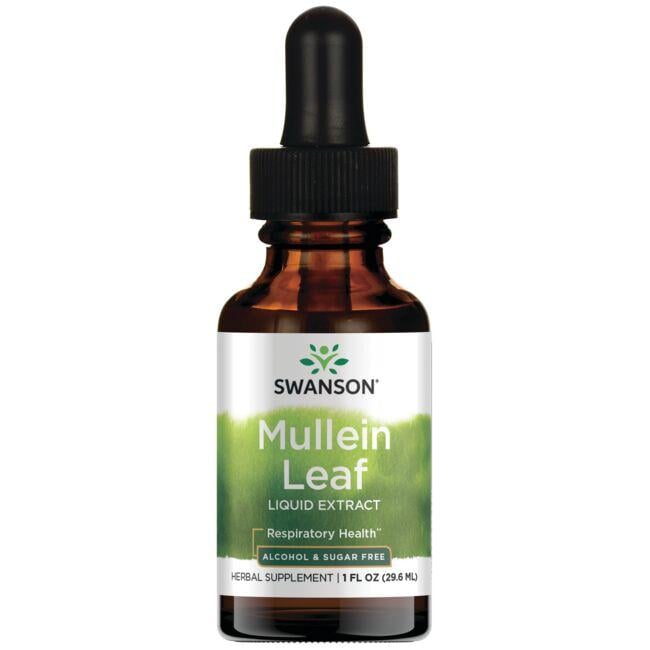 Swanson Premium Mullein Leaf Liquid Extract - Alcohol & Sugar Free Vitamin 1 G 1 fl oz Liquid