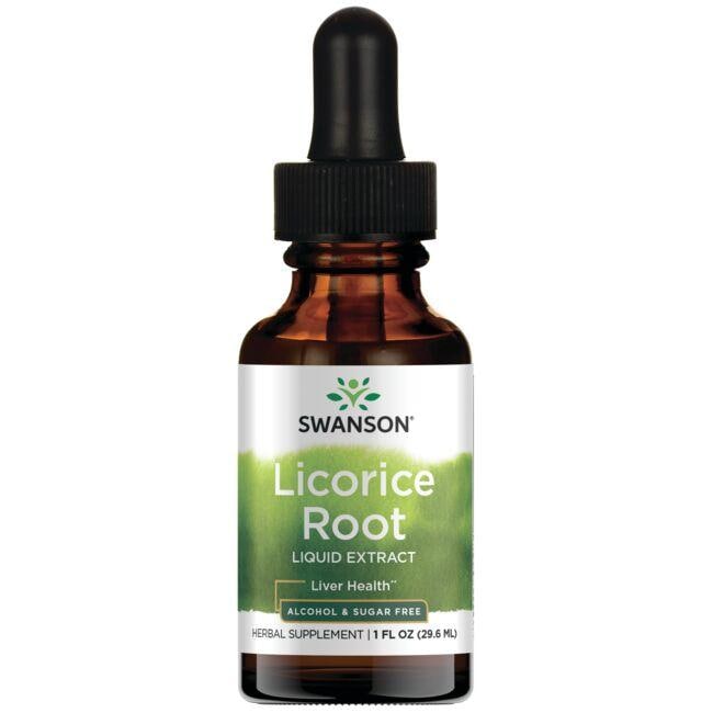 Swanson Premium Licorice Root Liquid Extract - Alcohol & Sugar Free Vitamin 2 G 1 fl oz Liquid