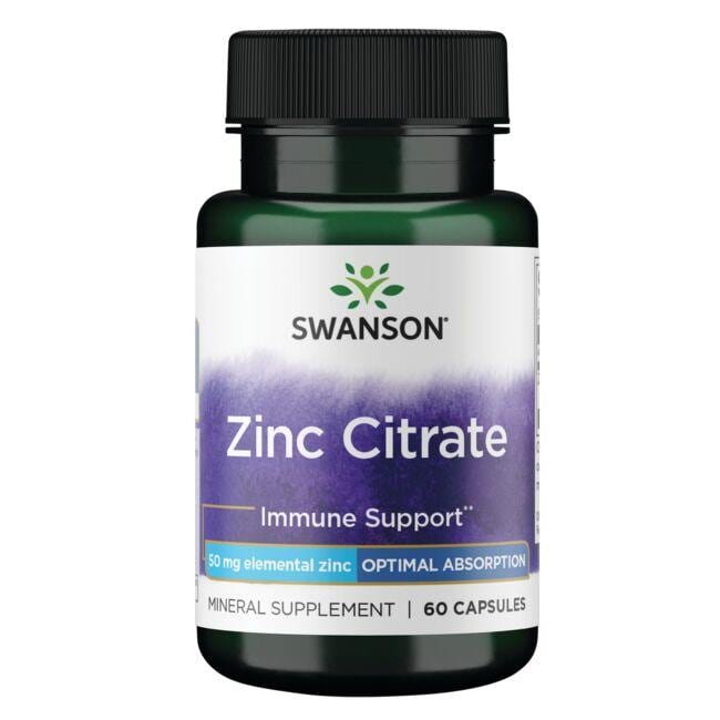 Swanson Premium Zinc Citrate Vitamin 50 mg 60 Caps