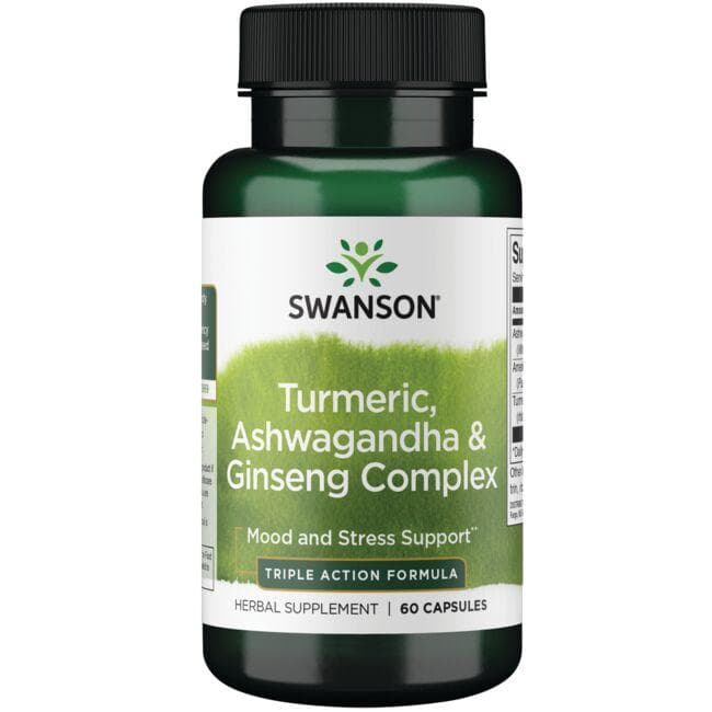 Swanson Premium Turmeric, Ashwagandha & Ginseng Complex 60 Caps