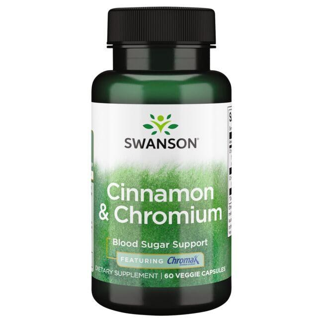 Swanson Premium Cinnamon & Chromium - Featuring Chromax Vitamin 60 Veg Caps