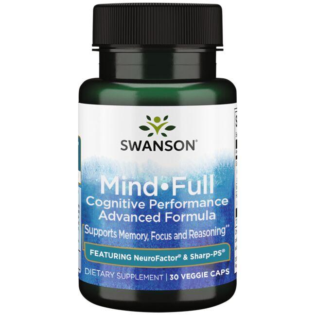 Swanson Premium Mind Full Cognitive Performance Advanced Formula Vitamin 30 Veg Caps