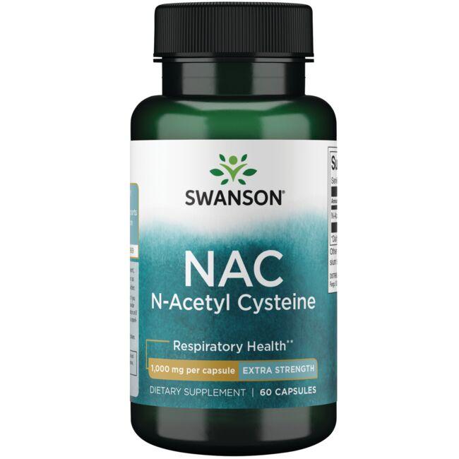 Swanson Premium Nac N-Acetyl Cysteine Supplement Vitamin 1000 mg 60 Caps