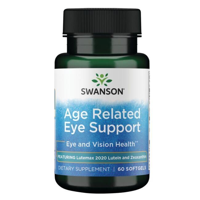 Swanson Premium Age Related Eye Support - Featuring Lutemax Lutein and Zeaxanthin Vitamin 60 Soft Gels
