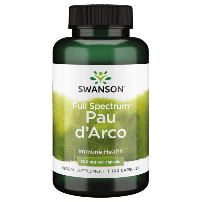 Swanson Premium Full Spectrum Pau dArco Vitamin 500 mg 100 Caps