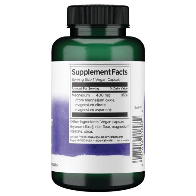 Swanson Premium Triple Magnesium Complex 400 mg 100 Caps Swanson