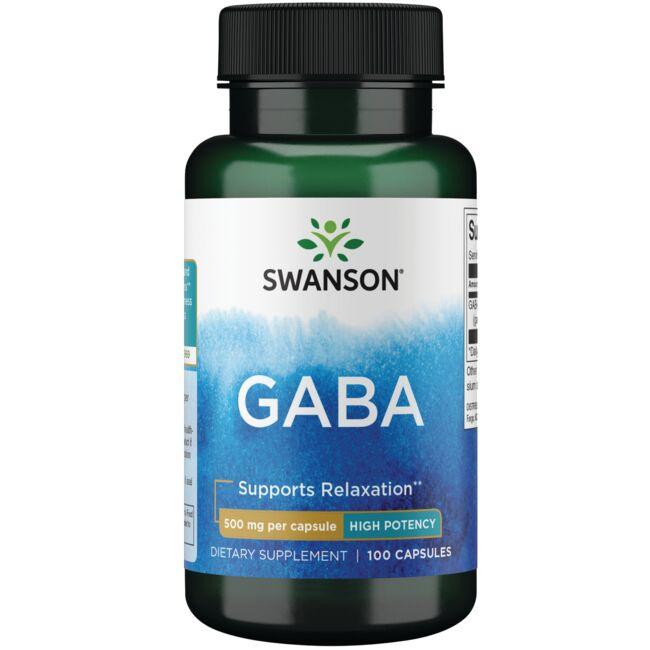 Swanson Premium Gaba - High Potency Supplement Vitamin 500 mg 100 Caps