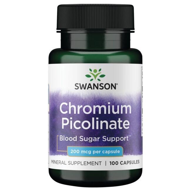 Swanson Premium Chromium Picolinate Vitamin 200 mcg 100 Caps