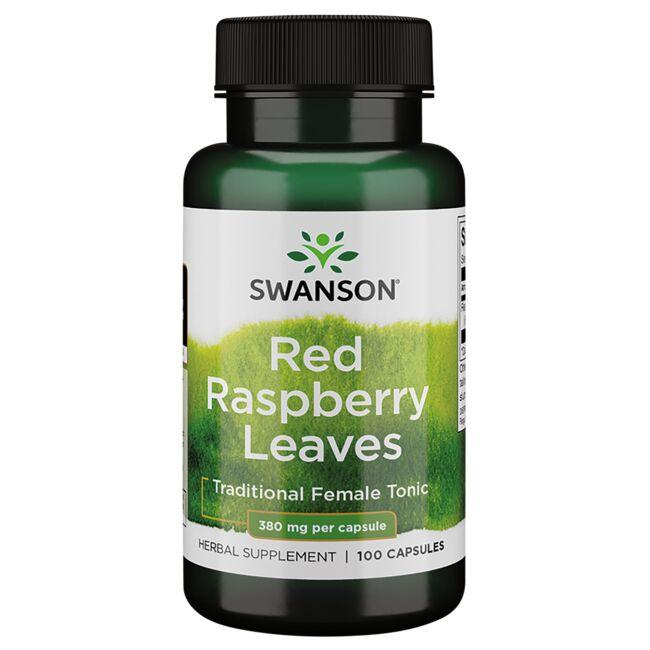 Swanson Premium Red Raspberry Leaves Supplement Vitamin 380 mg 100 Caps