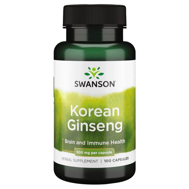 Swanson Premium Korean Ginseng Vitamin 500 mg 100 Caps