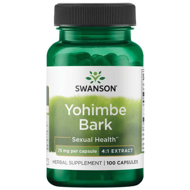 Swanson Premium Yohimbe Bark - 4:1 Extract Vitamin 75 mg 100 Caps