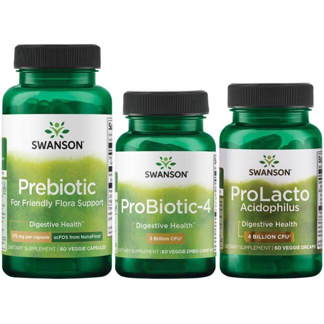 Swanson Probiotics Probiotic Triple Pack Supplement Vitamin 1 Kit