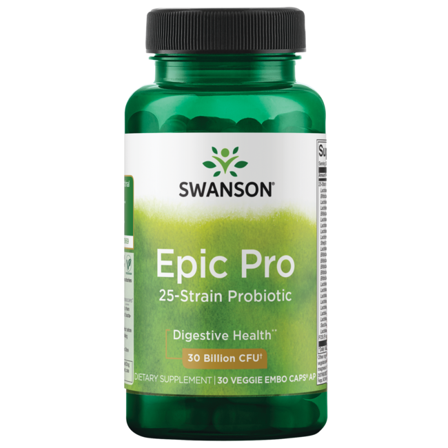 Swanson probiotics epic pro 25 strain probiotic 30 capsules
