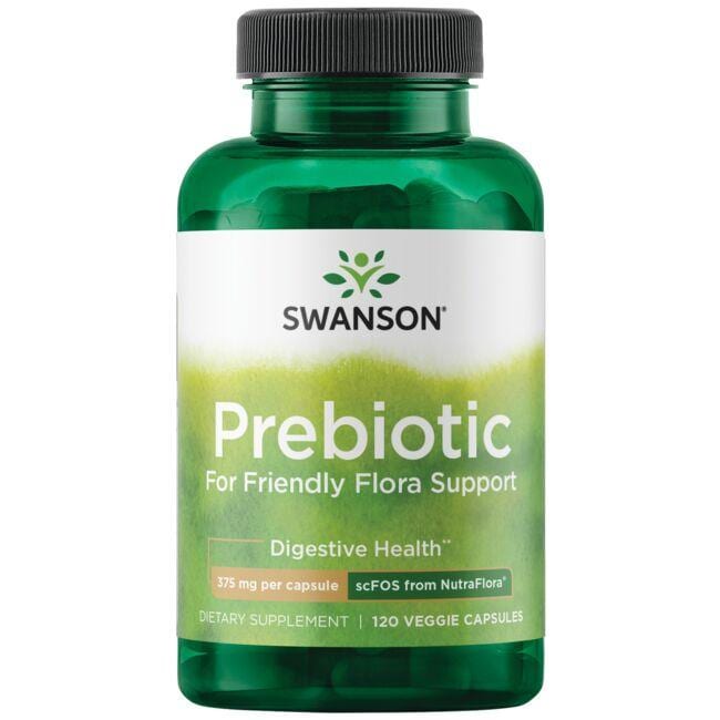 Swanson Probiotics Prebiotic for Friendly Flora Support - Fos from Nutraflora Supplement Vitamin 375 mg 120 Veg Caps