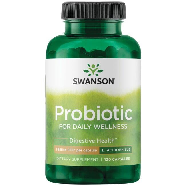 Swanson Probiotics Probiotic for Daily Wellness Supplement Vitamin 1 Billion CFU 120 Caps