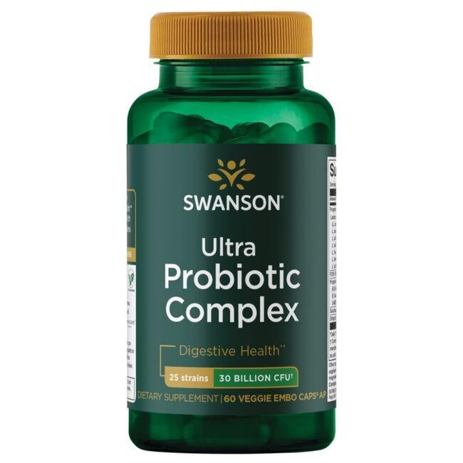 Swanson Probiotics Ultra Probiotic Complex Supplement Vitamin 30 Billion CFU 60 Vg Embo Ap