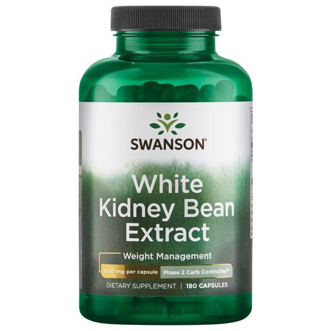 Swanson Best Weight-Control Formulas White Kidney Bean Extract Supplement Vitamin 500 mg 180 Caps