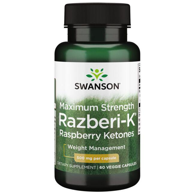 Swanson Best Weight-Control Formulas Maximum Strength Razberi-K Raspberry Ketones Vitamin 500 mg 60 Veg Caps Weight Control Weight Management