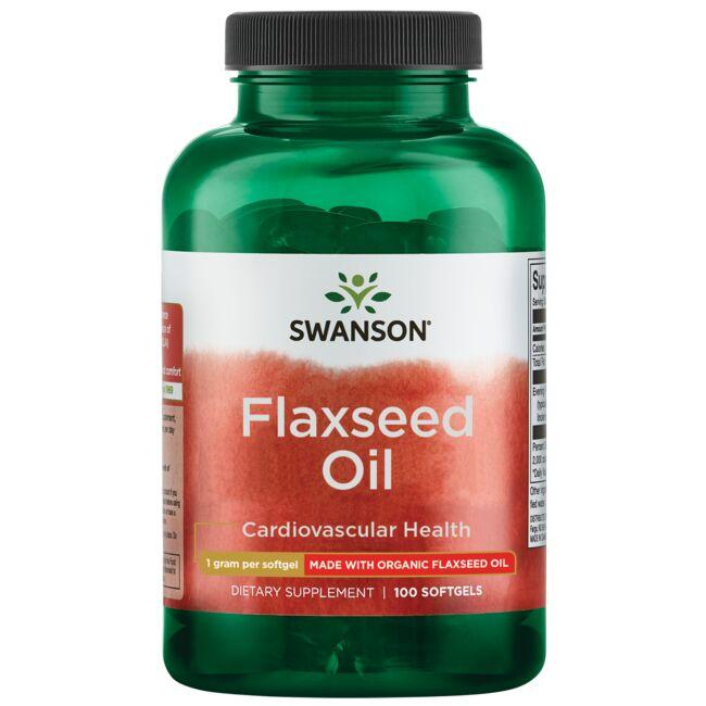 Swanson EFAs Flaxseed Oil Made with Organic Supplement Vitamin 1 G 100 Soft Gels