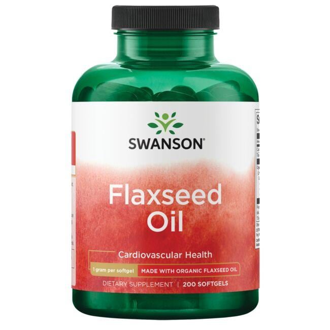 Swanson EFAs Flaxseed Oil Made with Organic Supplement Vitamin 1 G 200 Soft Gels