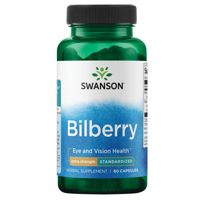 Swanson superior herbs extra strength bilberry standardized 100mg 60 capsules