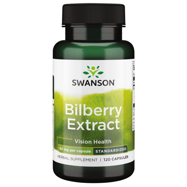 Swanson Superior Herbs Bilberry Extract - Standardized Vitamin 60 mg 120 Caps