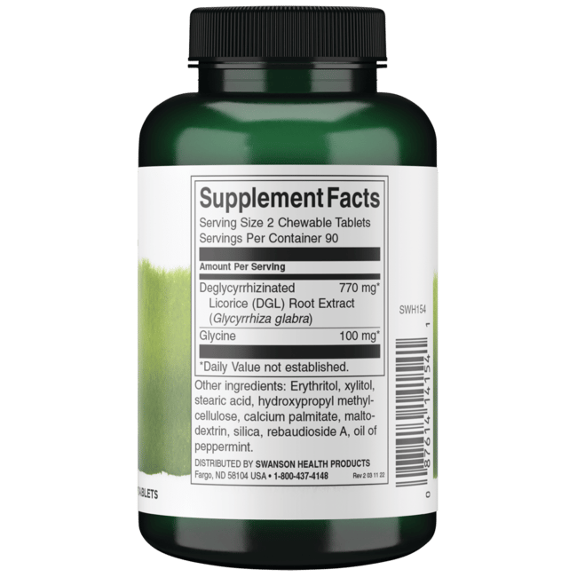 DGL Supplement Deglycyrrhizinated Licorice Root Extract Swanson