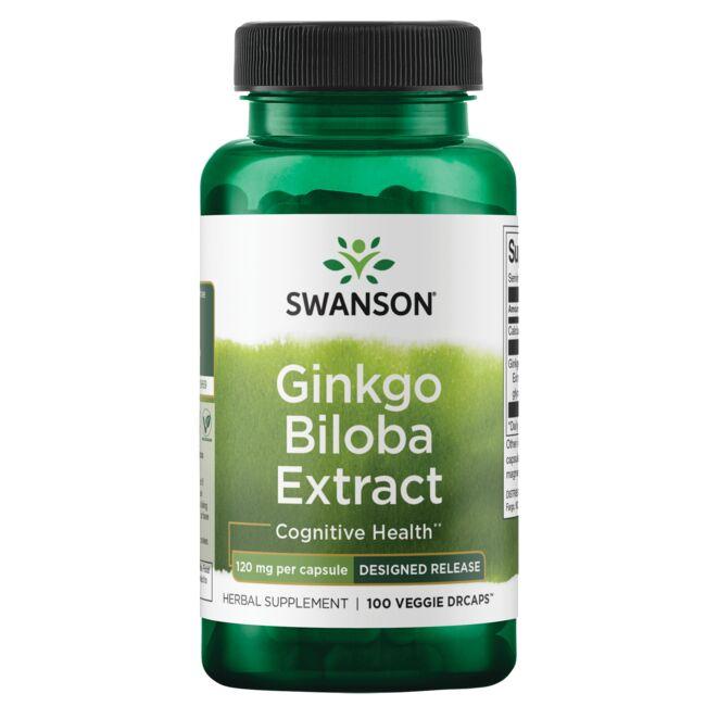 Swanson Ultra Ginkgo Biloba Extract - Standardized Vitamin 120 mg 100 Veg DRcaps(TM)