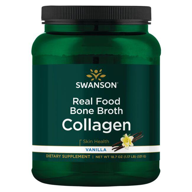 Swanson Ultra Real Food Bone Broth Collagen - Vanilla Supplement Vitamin 18.7 oz Powder