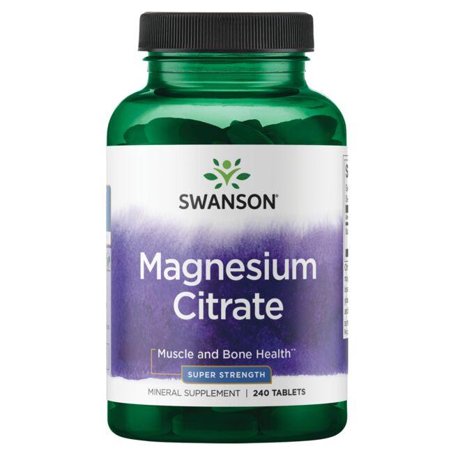 Swanson Ultra Magnesium Citrate - Super Strength Vitamin 112.5 mg 240 Tabs