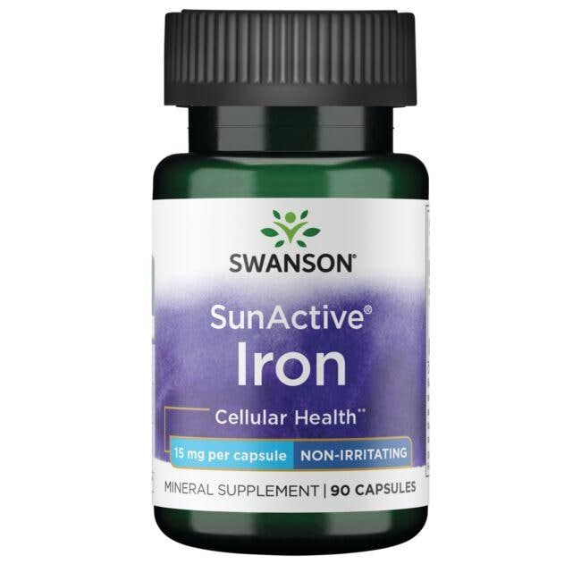 Swanson Ultra Sunactive Iron - Non-Irritating Vitamin 15 mg 90 Caps