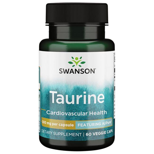 Swanson Ultra Taurine - Featuring Ajipure Supplement Vitamin 500 mg 60 Veg Caps