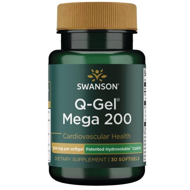 Swanson Ultra Q-Gel Mega 200 Supplement Vitamin 200 mg 30 Soft Gels