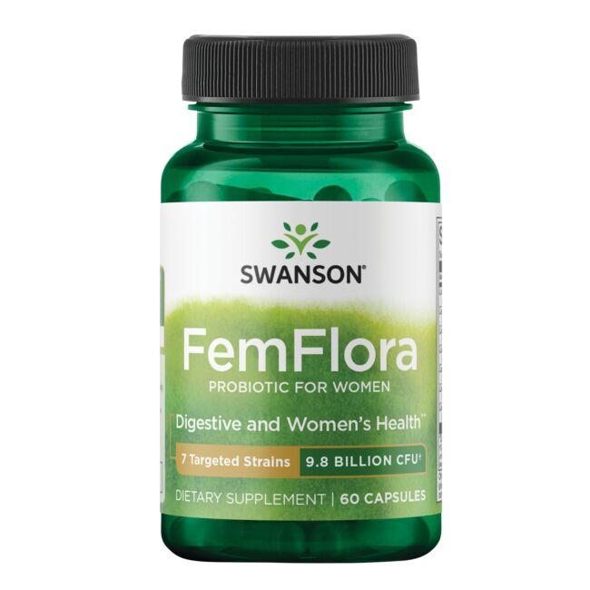 Swanson Ultra Femflora Probiotic for Women Supplement Vitamin 9.8 Billion CFU 60 Caps