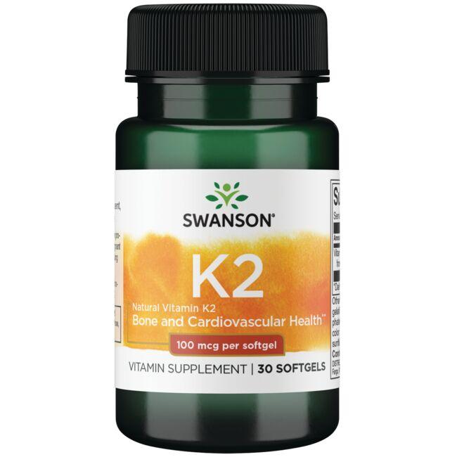 Swanson Ultra Vitamin K2 - Natural 100 mcg 30 Soft Gels