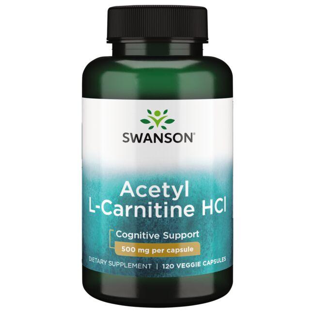 Swanson Ultra Acetyl L-Carnitine Hcl Supplement Vitamin 500 mg 120 Veg Caps
