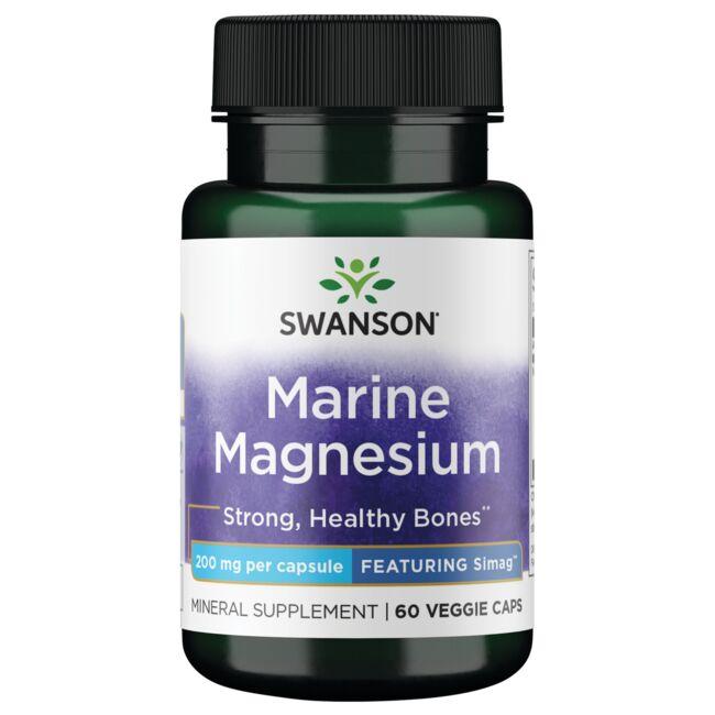Swanson Ultra Marine Magnesium - Featuring Simag Vitamin 200 mg 60 Veg Caps