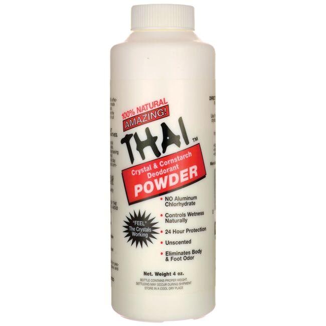 Thai Deodorant Stone Crystal & Cornstarch Powder 4 oz Powder