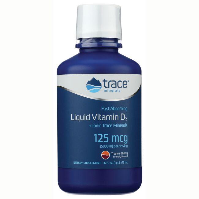 Trace Minerals Liquid Vitamin D3 + Ionic - Tropical Cherry 125 mcg 16 fl oz Liquid