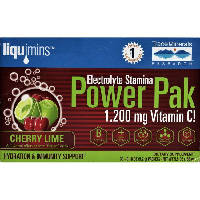 Trace Minerals Electrolyte Stamina Power Pak - Cherry Lime Vitamin 30 Packets