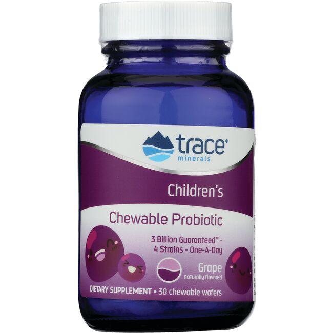 Trace Minerals Childrens Chewable Probiotic - Grape Supplement Vitamin 3 Billion CFU 30 Chewables