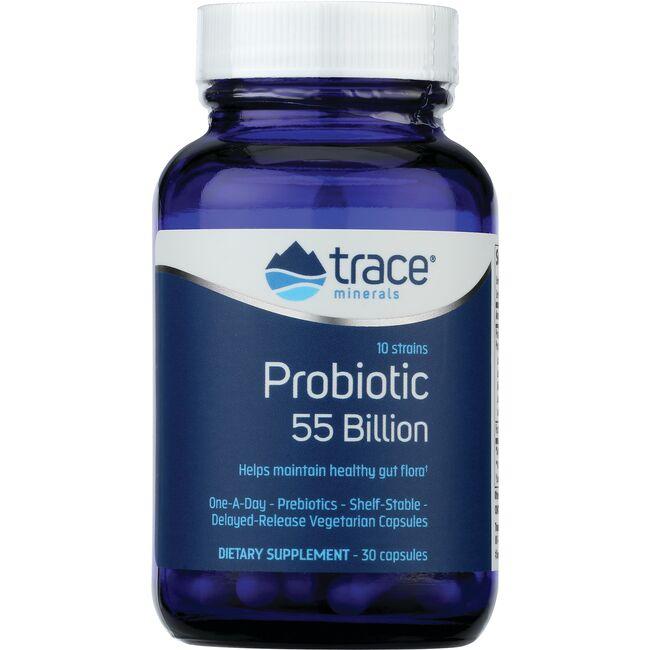 Trace Minerals 10 Strain Probiotic Supplement Vitamin 55 Billion CFU 30 Caps