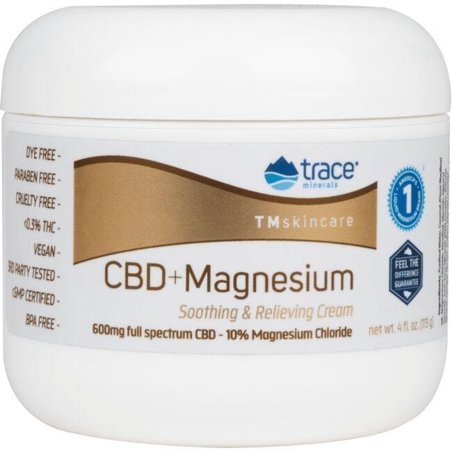 Trace Minerals Cbd + Magnesium Soothing & Relieving Cream Supplement Vitamin 4 oz Cream