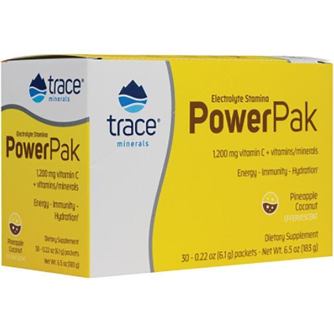 Trace Minerals Electrolyte Stamina Power Pak - Pineapple Coconut Vitamin 30 Packets