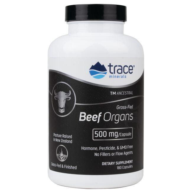 Trace Minerals Grass-Fed Beef Organs Supplement Vitamin | 500 mg | 180 Caps