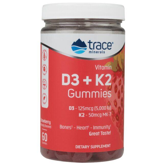 Trace Minerals Vitamin D3 + K2 Gummies - Strawberry | 60 Gummies